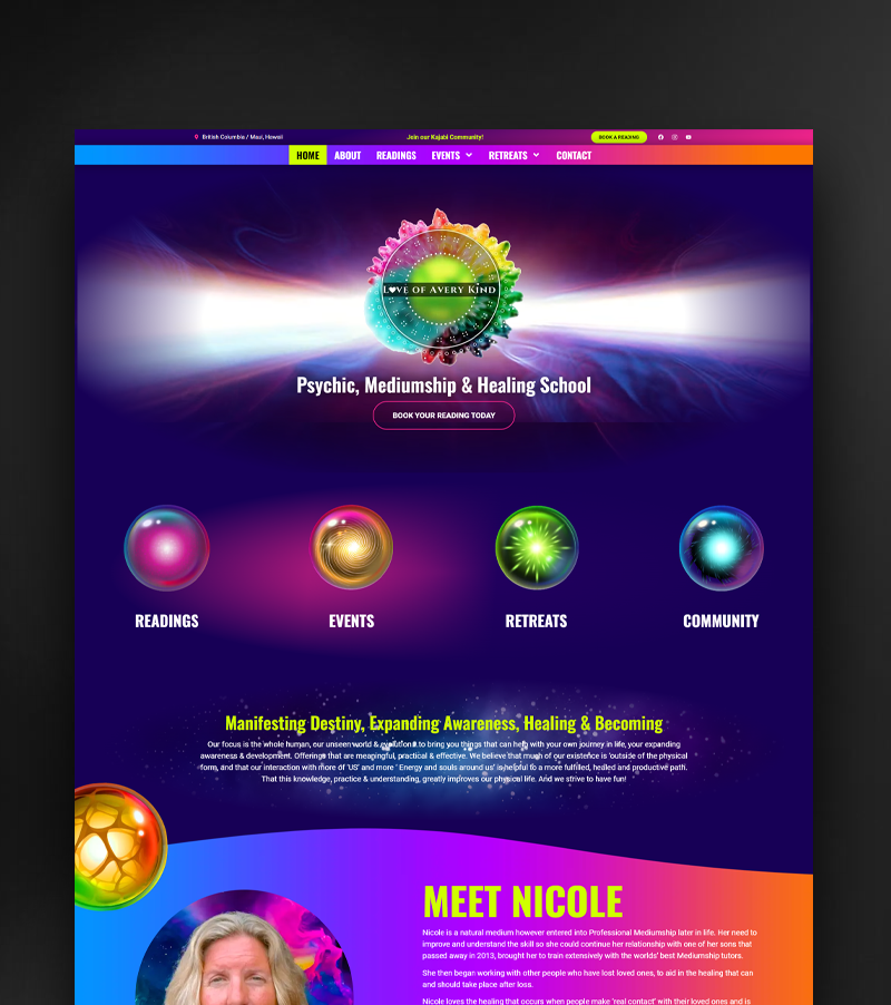 website design for Love Of Avery Kind