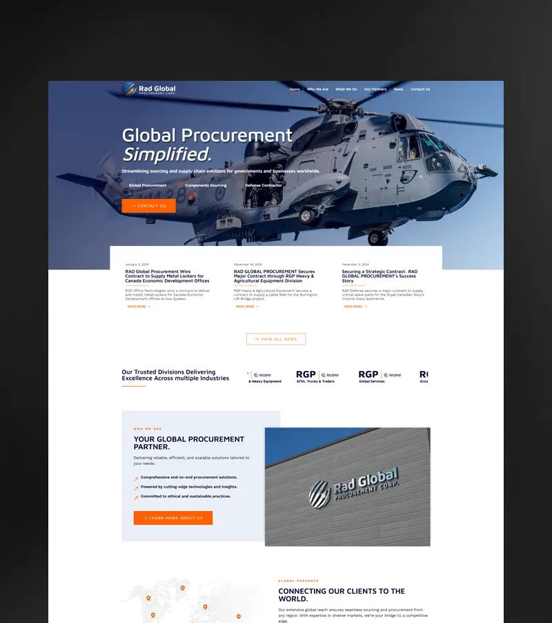 Rad Global Procurement Website Design