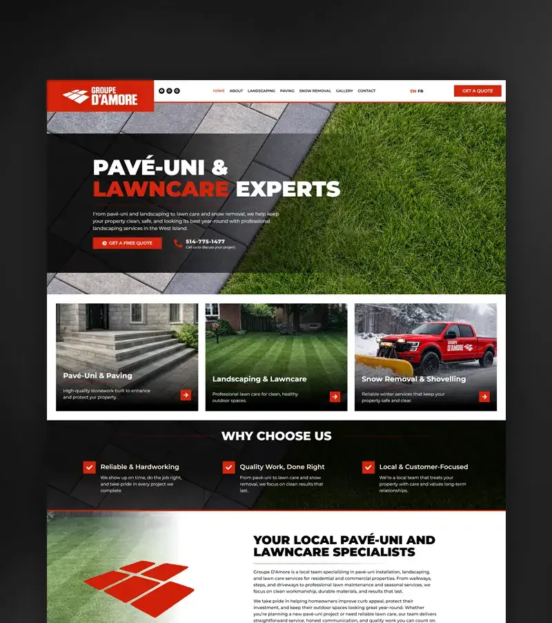 Groupe D'Amore website design