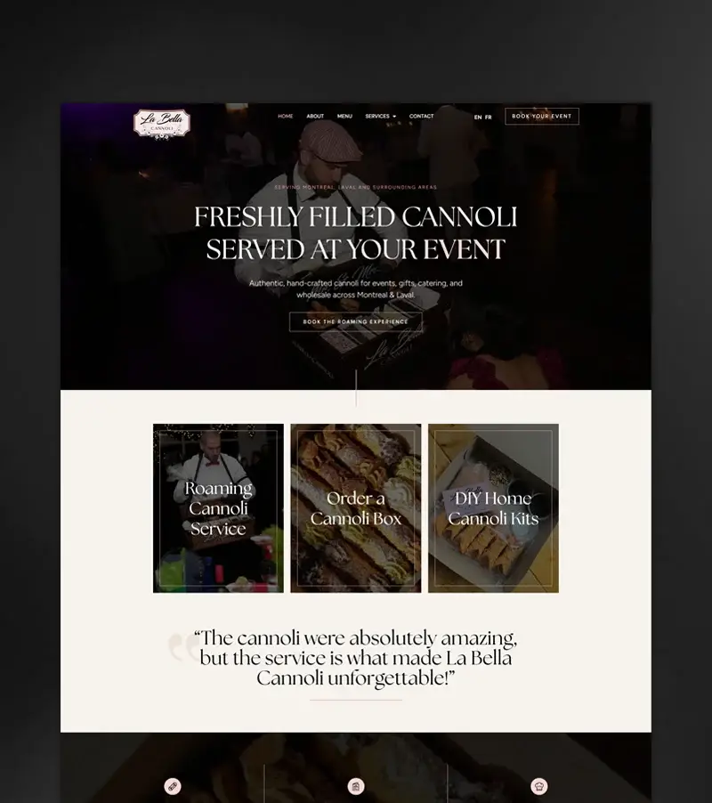La Bella Cannoli Website design project