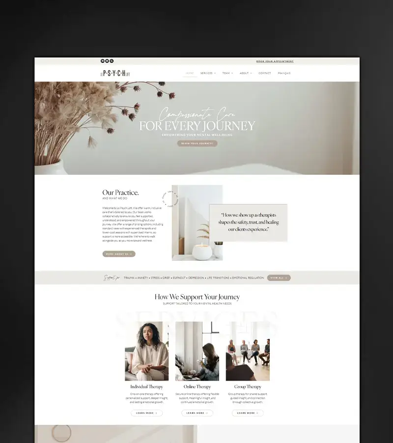 Le Psych Loft website design project