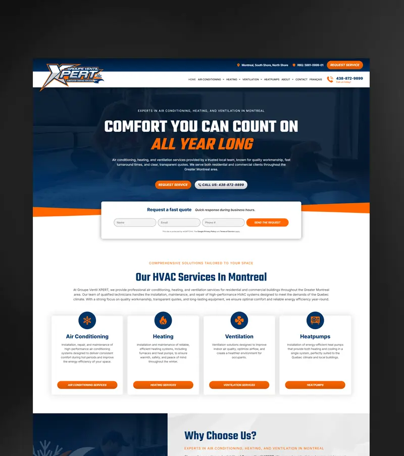 Groupe VentilXpert website design